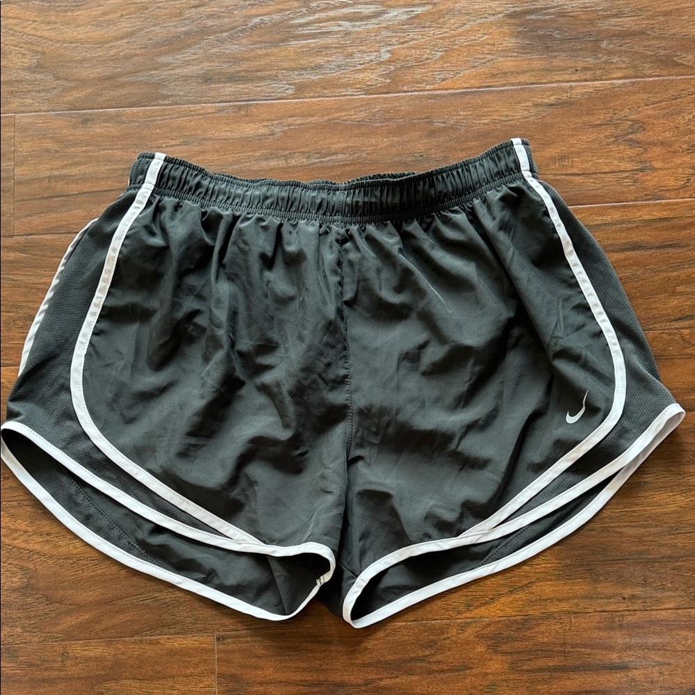 Nike Black Athletic Running Shorts with White Piping - Dri Fit - XL